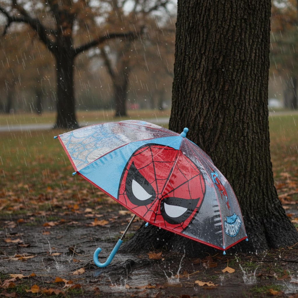 Ombrello Spiderman appoggiato