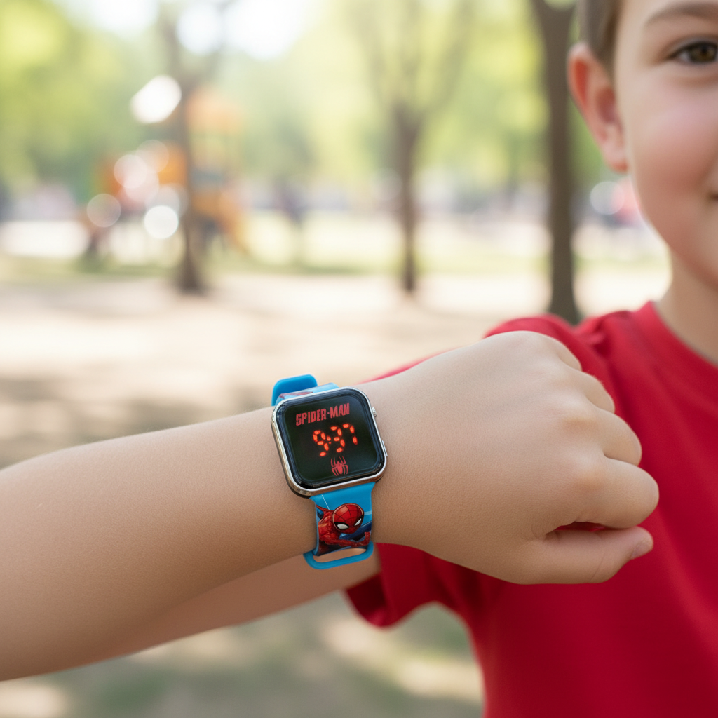 Orologio Spiderman in primo piano