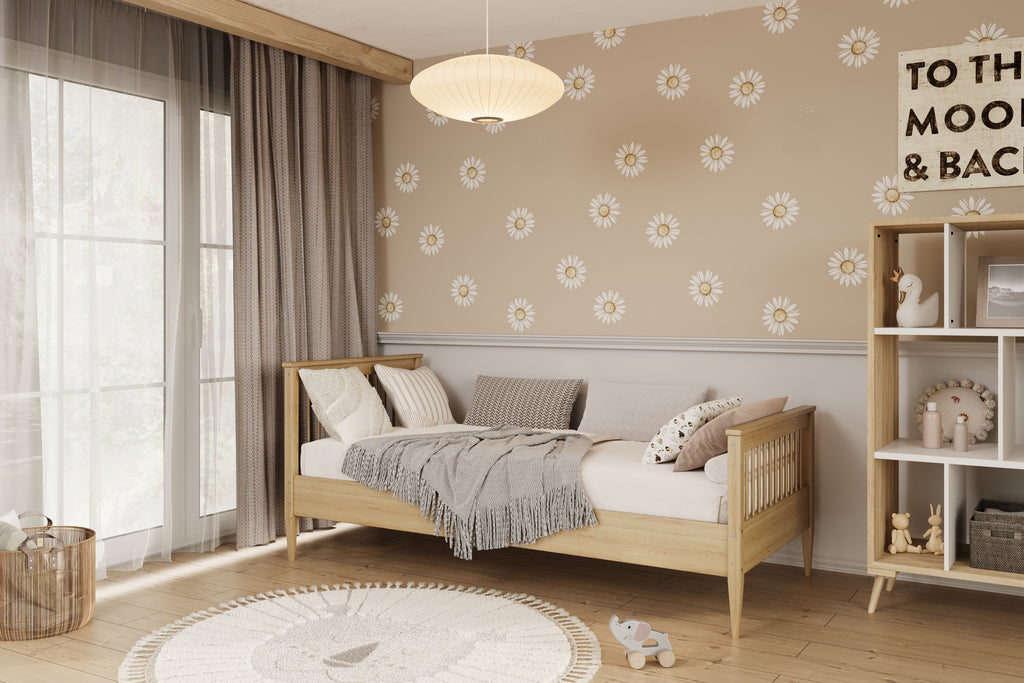 Bed Emilia naturalne nielakierowane with a foam mattress 160x80
