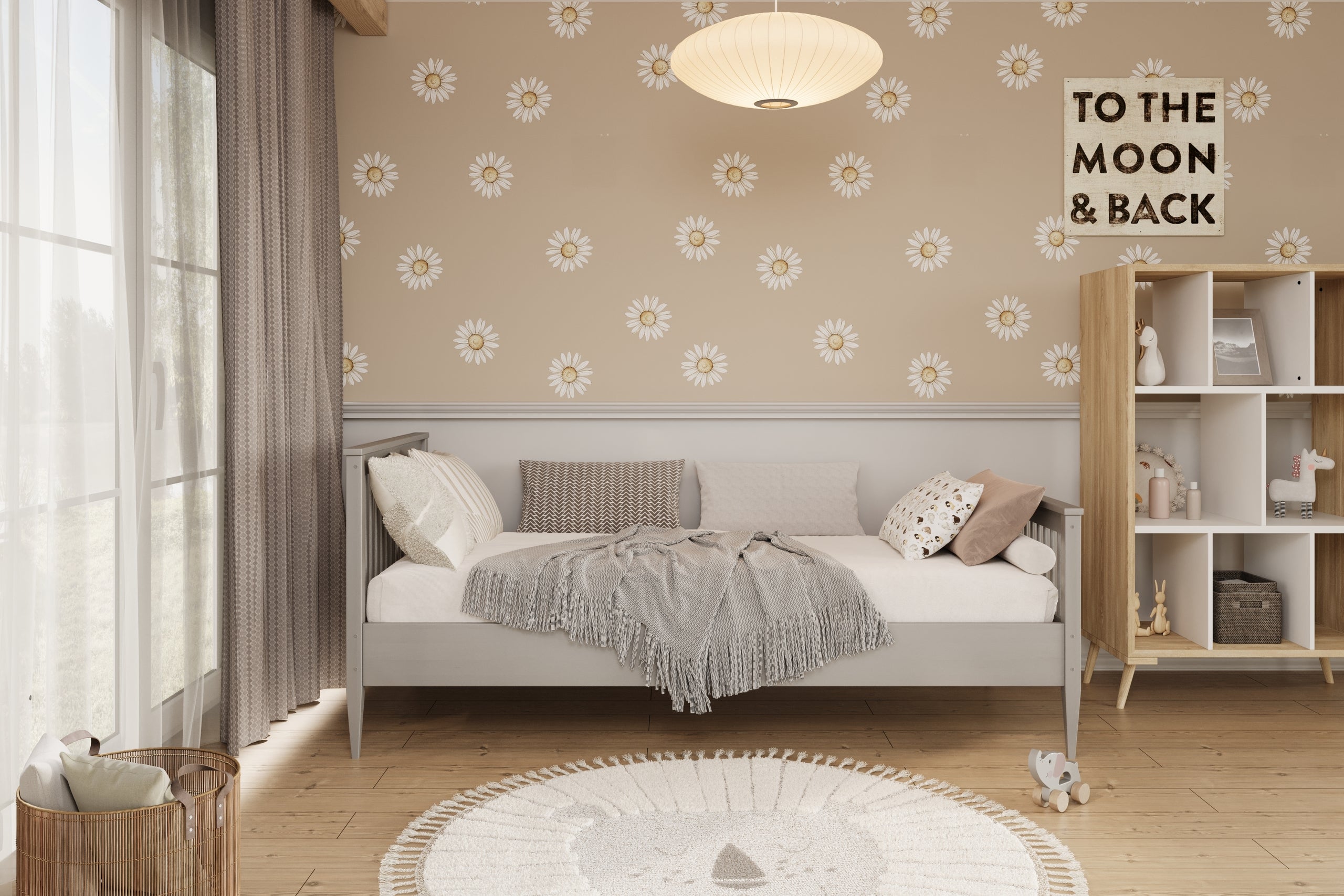 Bed Emilia szare with a coconut mattress 180x80