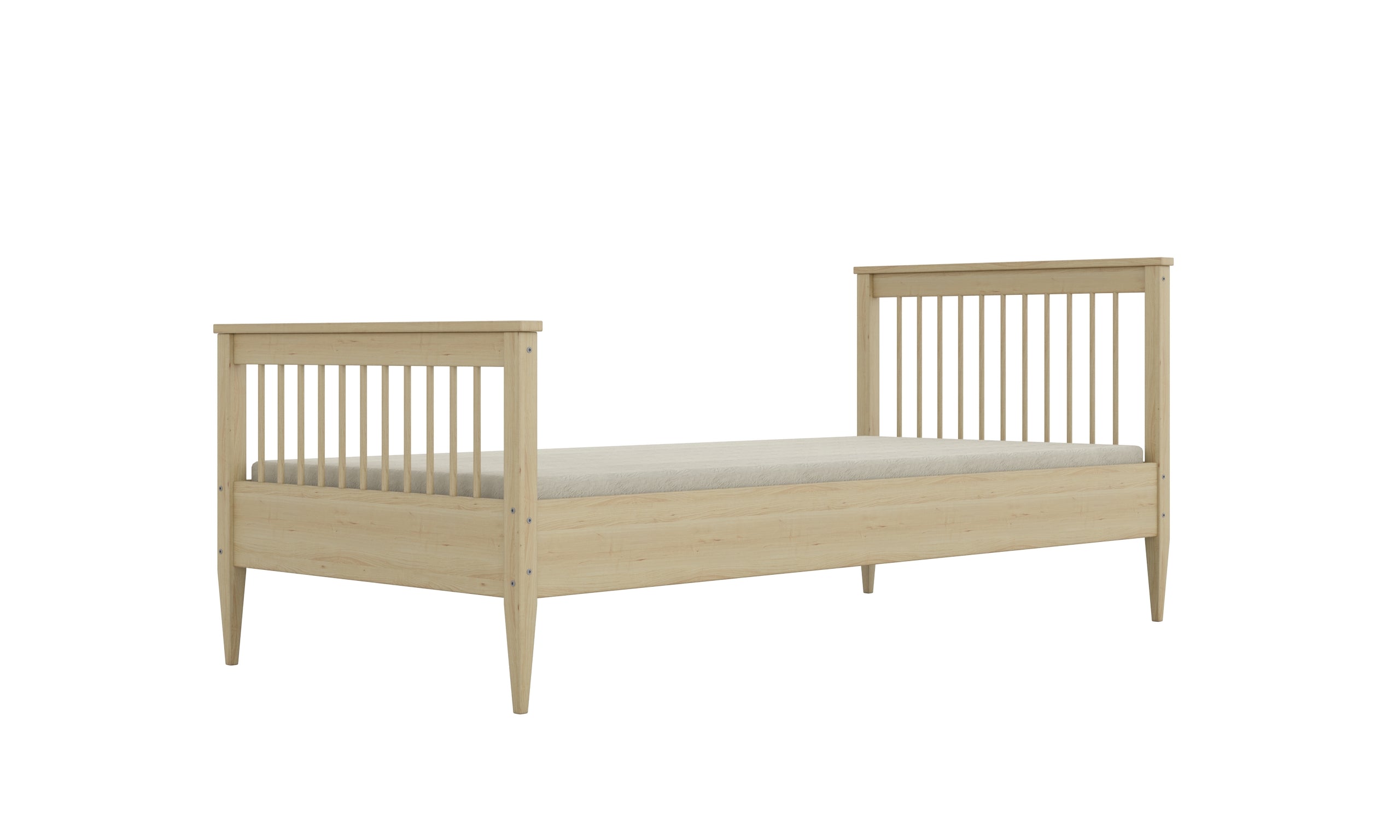Bed Emilia naturalne lakierowane with a coconut mattress 180x80