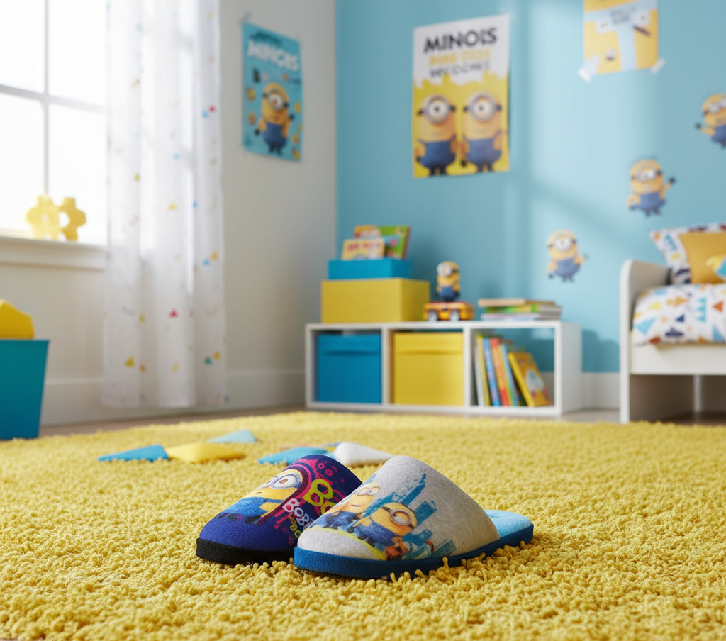 Pantofole Minions in cameretta