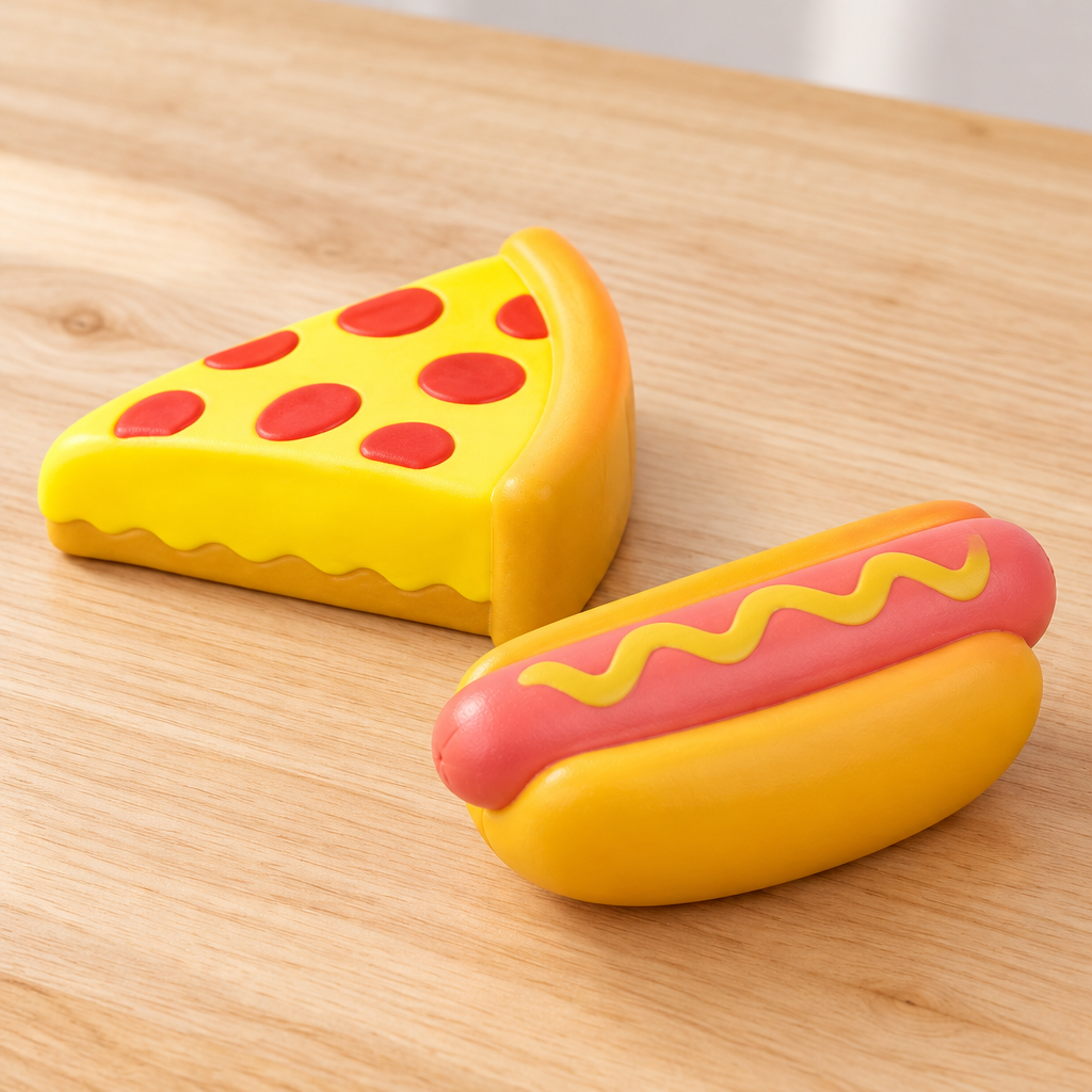 Pizza e hot dog nell’angolo giochi