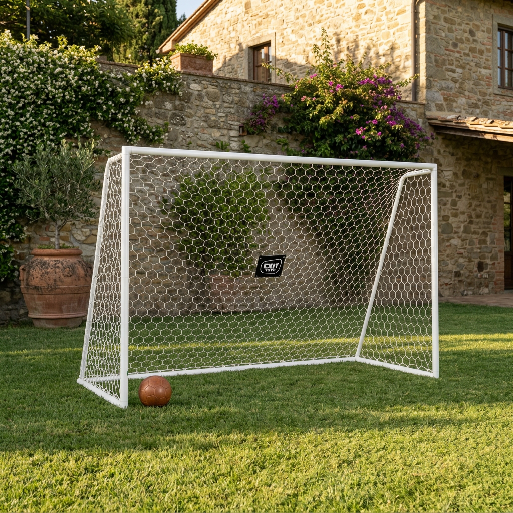 Porta da calcio nel giardino