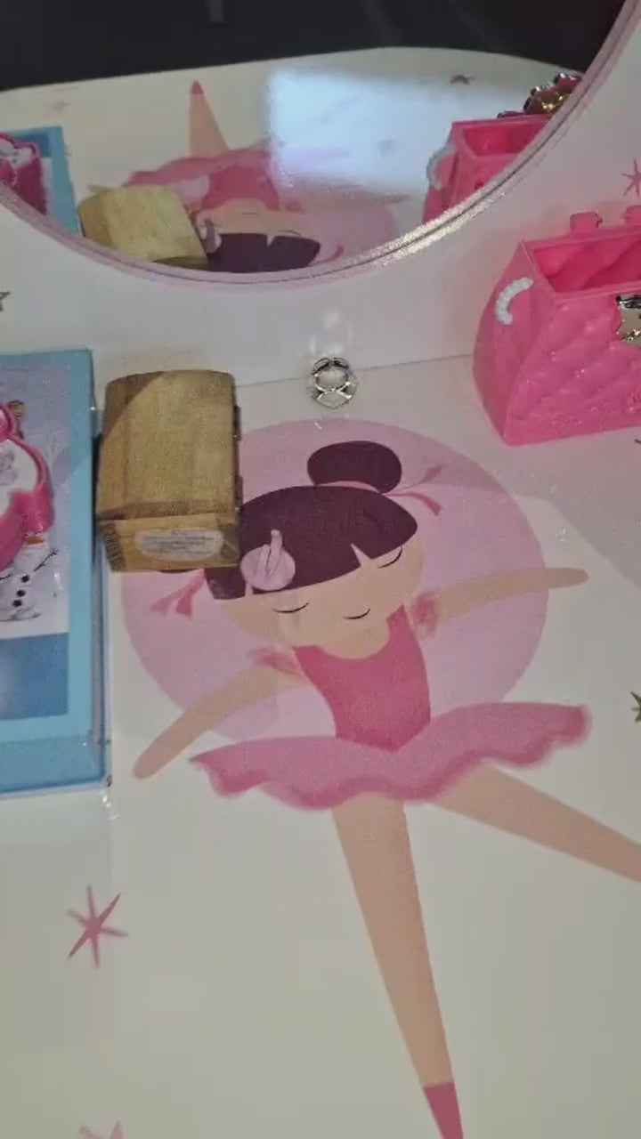 Toeletta bambina ballerina con specchio e sgabello