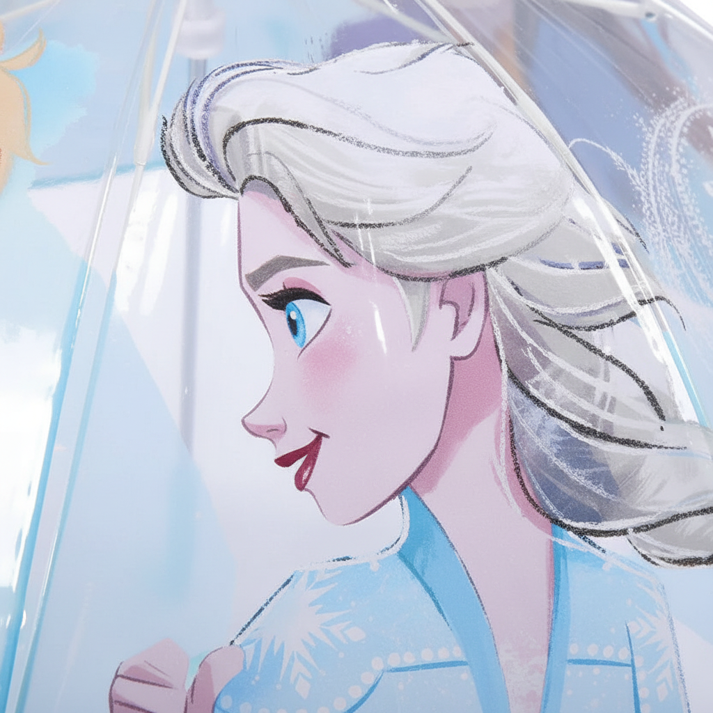 Primo piano Elsa sull'ombrello