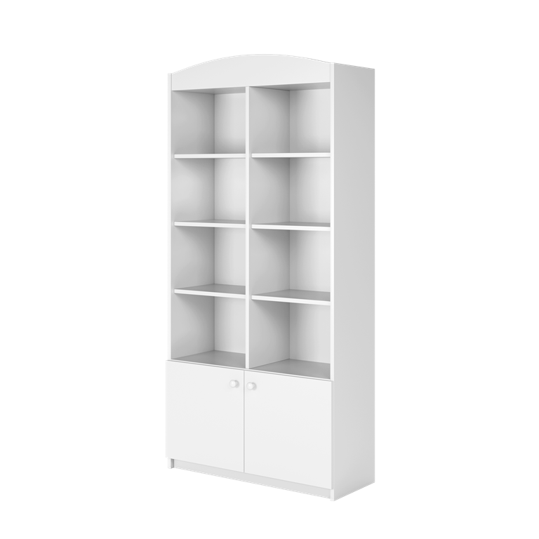 Double bookcase closed white
