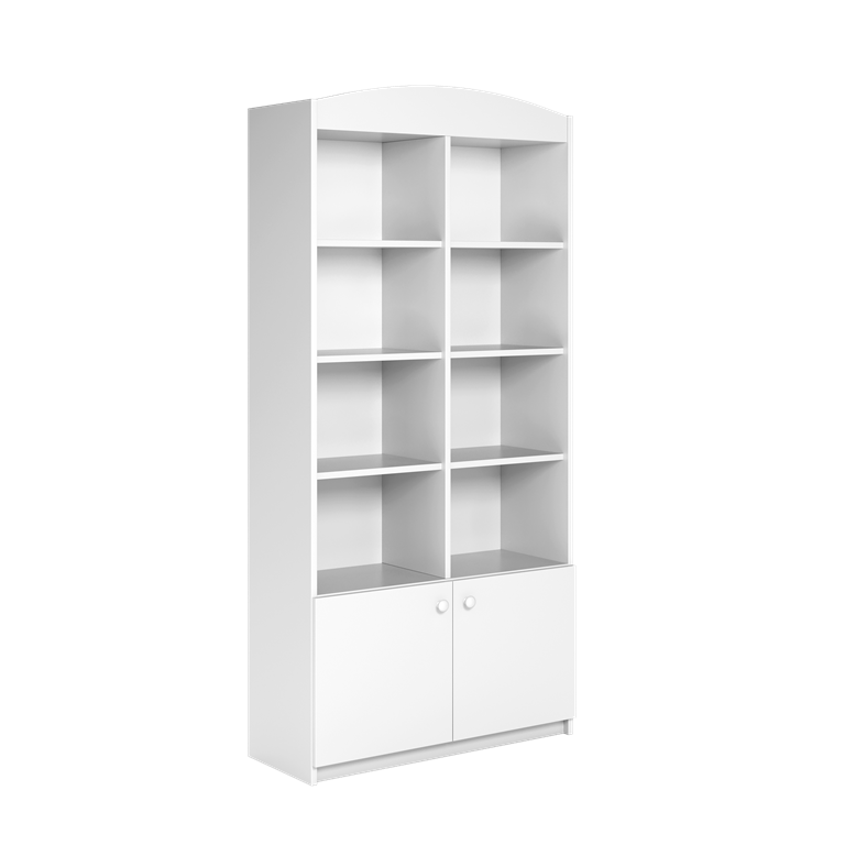 Double bookcase closed white
