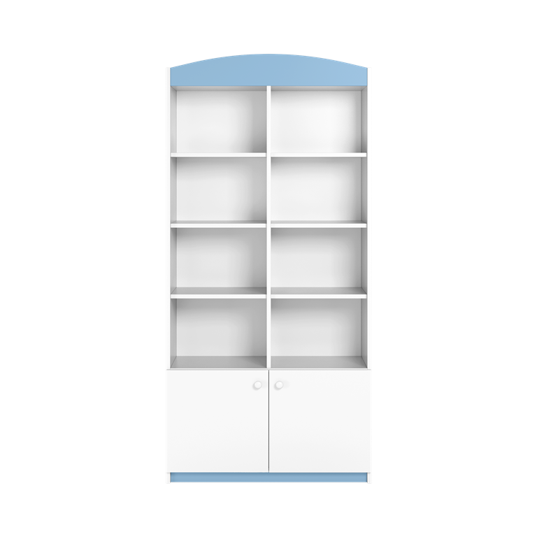 Double bookcase closed blue