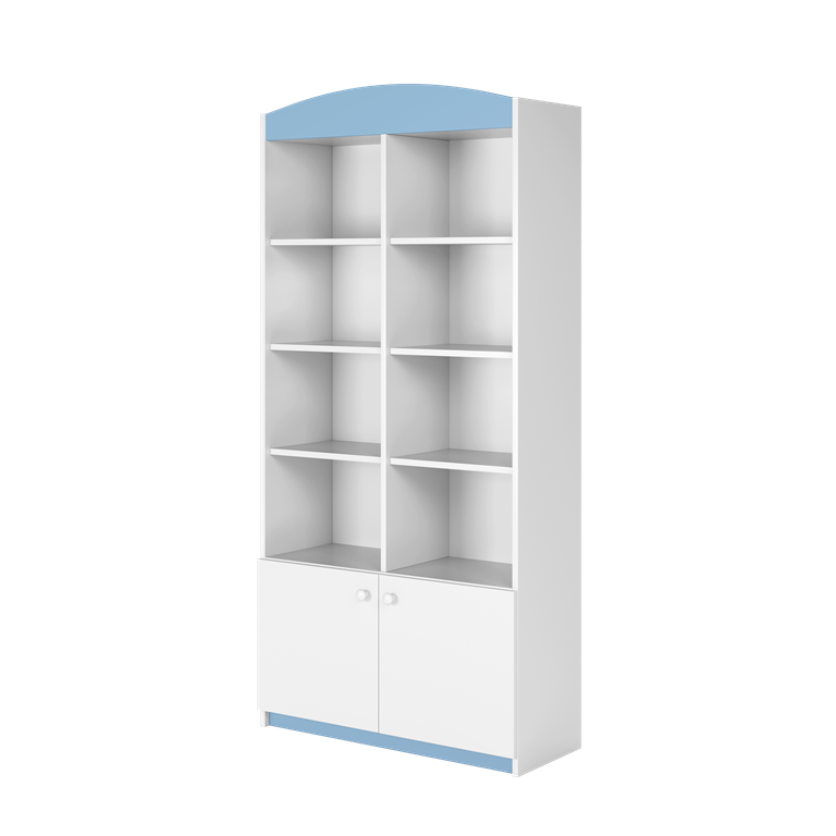 Double bookcase closed blue