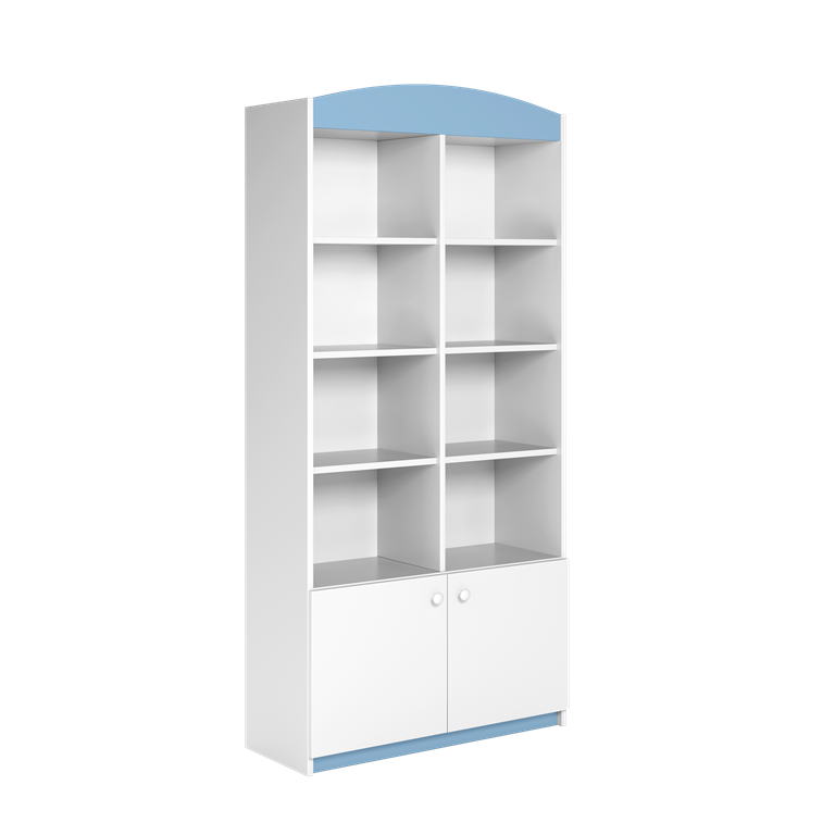 Double bookcase closed blue