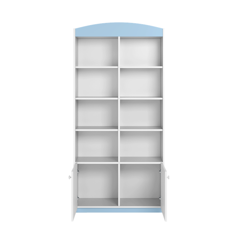 Double bookcase closed blue