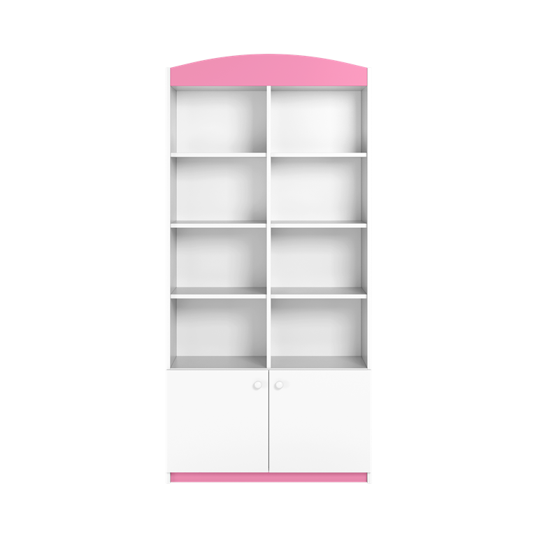 Double bookcase closed pink