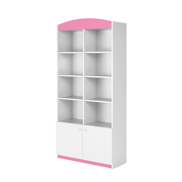 Double bookcase closed pink