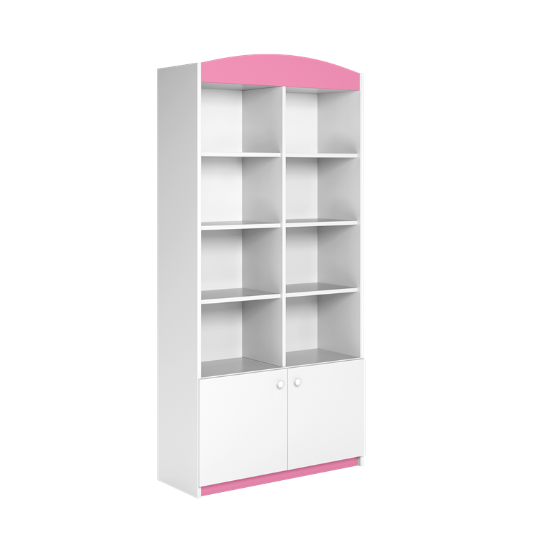 Double bookcase closed pink