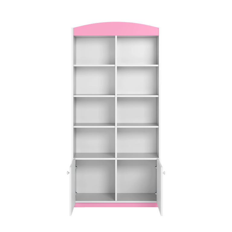 Double bookcase closed pink