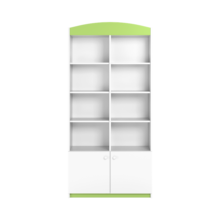 Double bookcase closed green