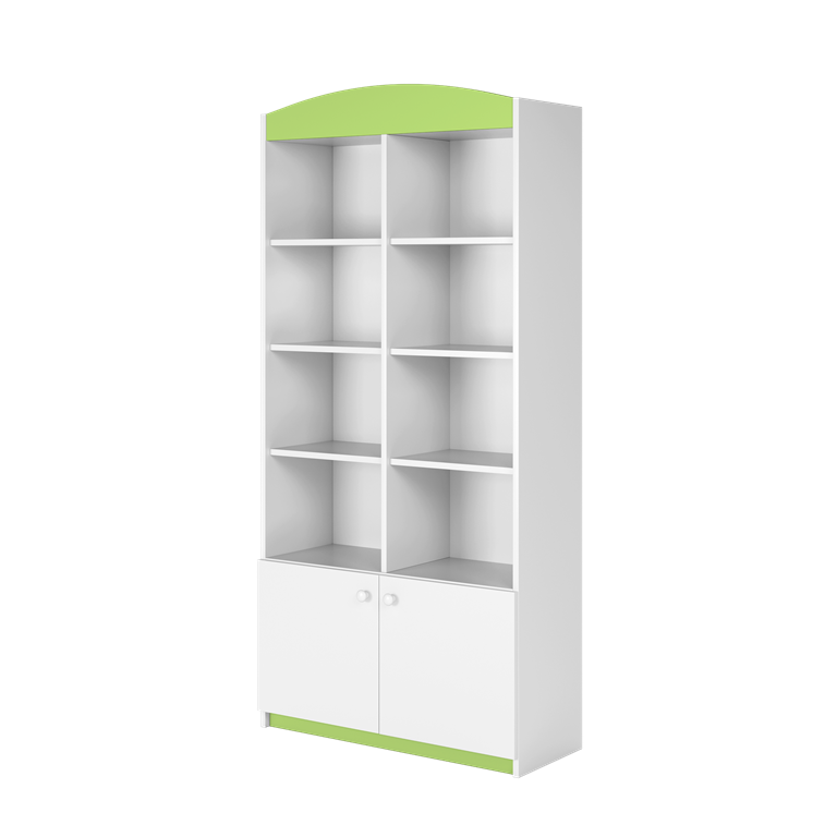 Double bookcase closed green