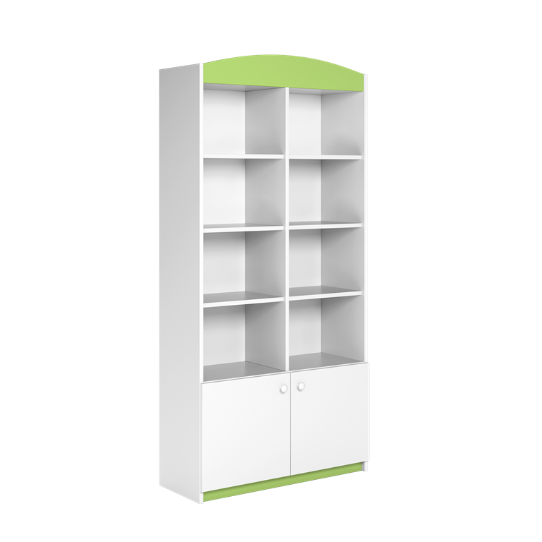 Double bookcase closed green