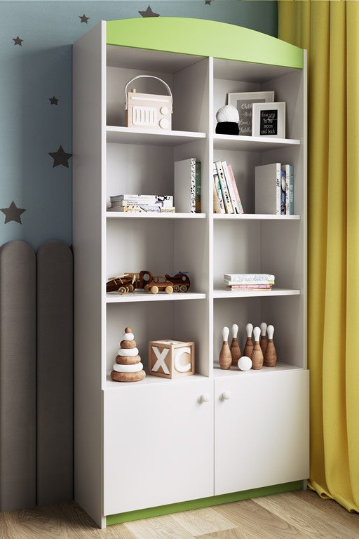 Double bookcase closed green