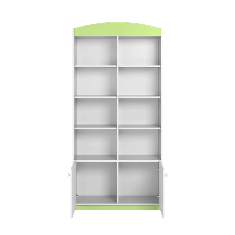 Double bookcase closed green