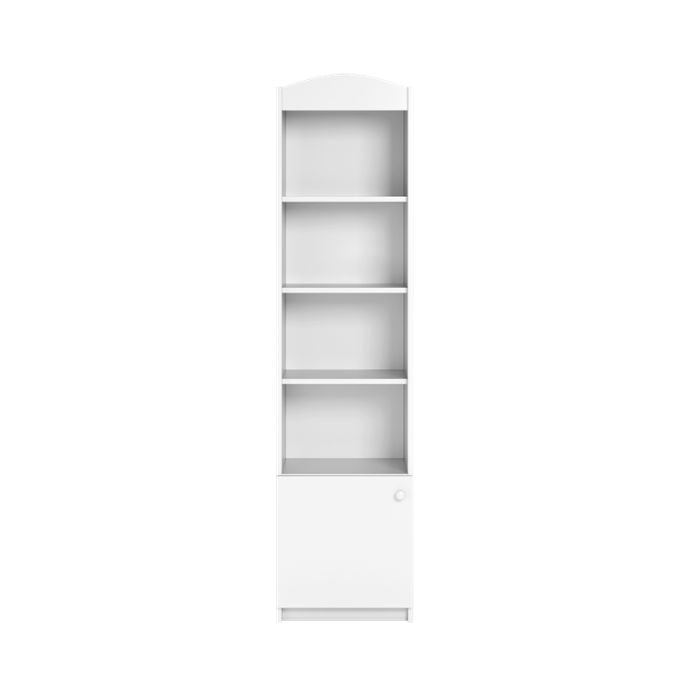 Single bookcase closed white