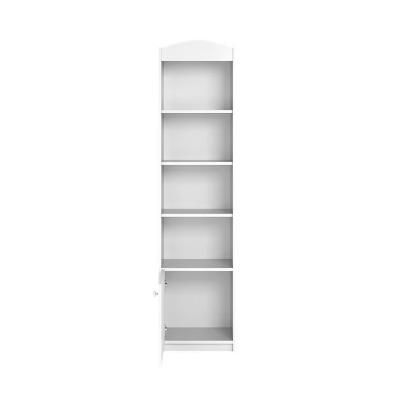 Single bookcase closed white
