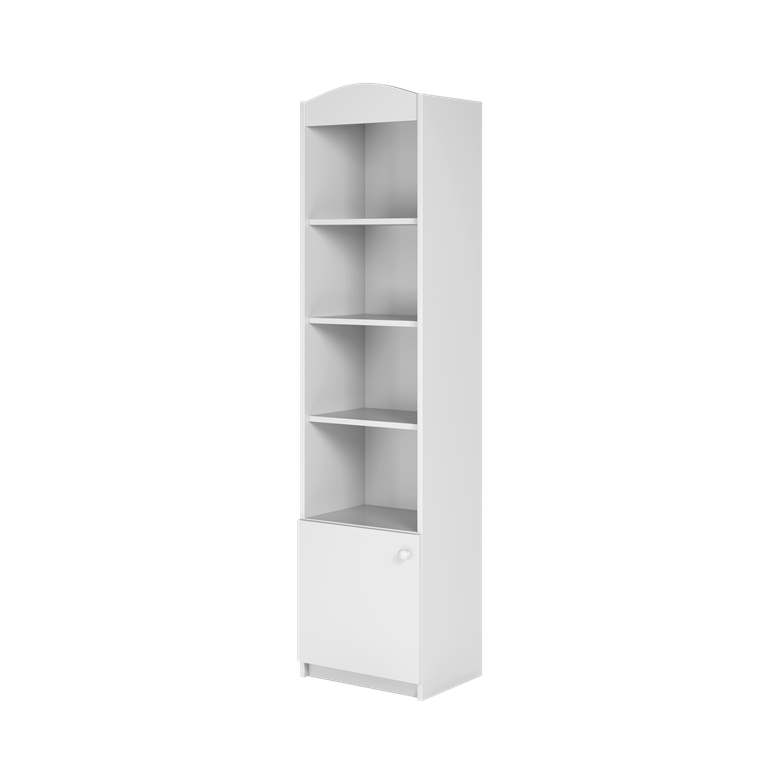 Single bookcase closed white