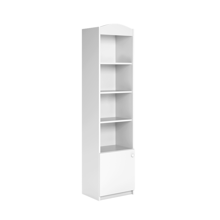 Single bookcase closed white