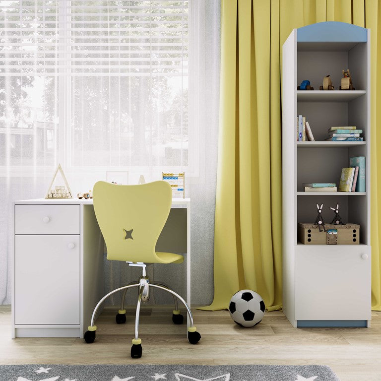 Single bookcase closed blue