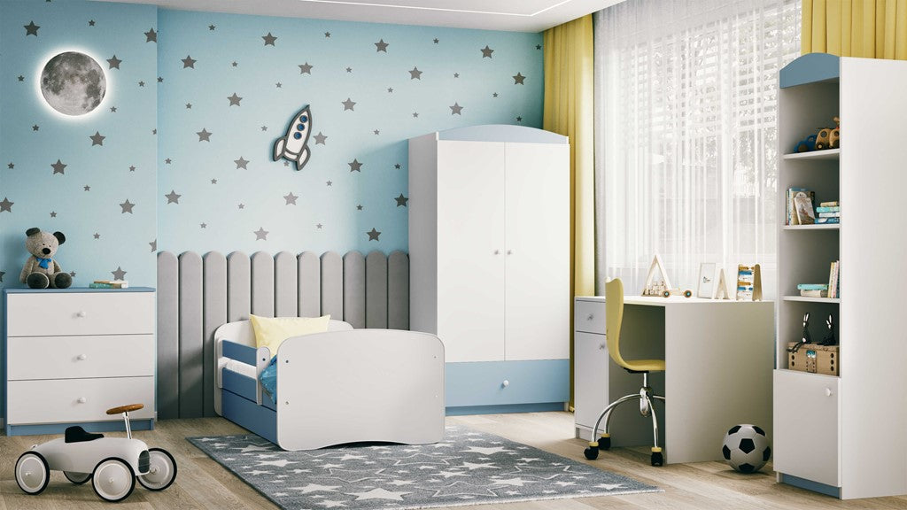 Single bookcase closed blue