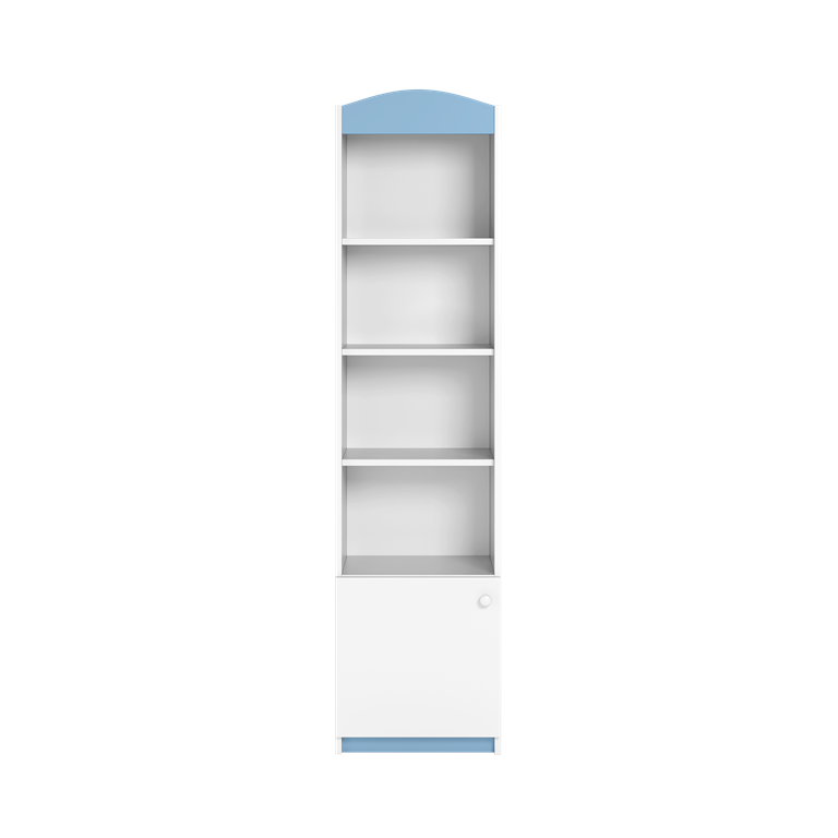 Single bookcase closed blue