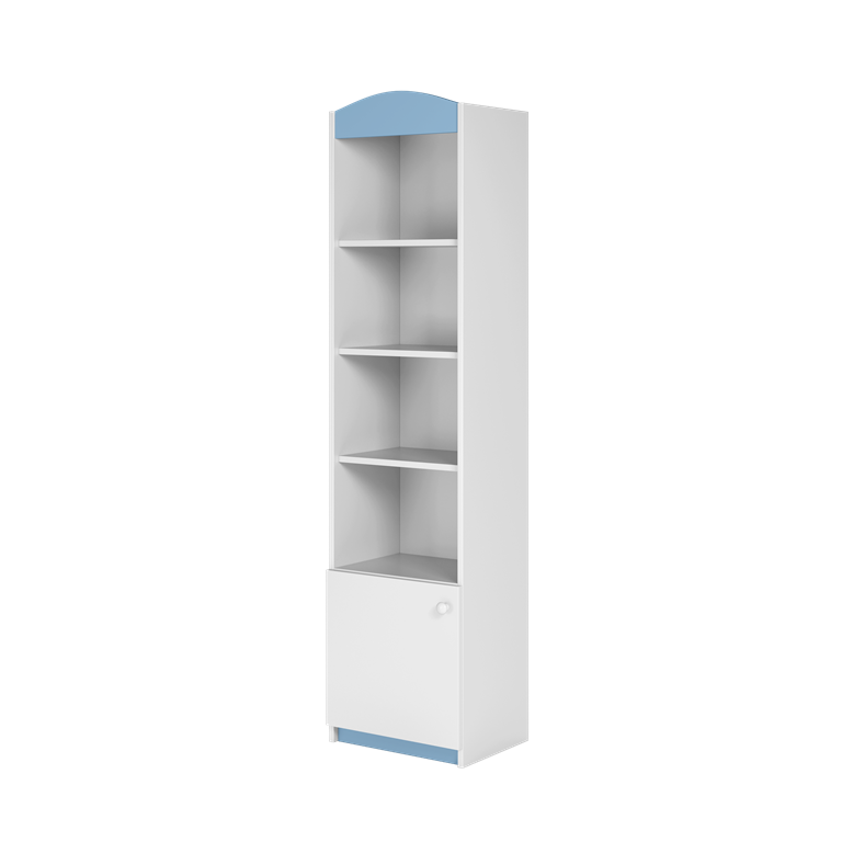 Single bookcase closed blue