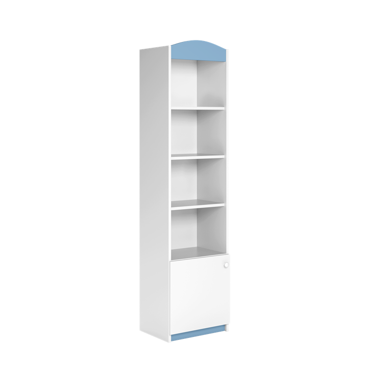 Single bookcase closed blue