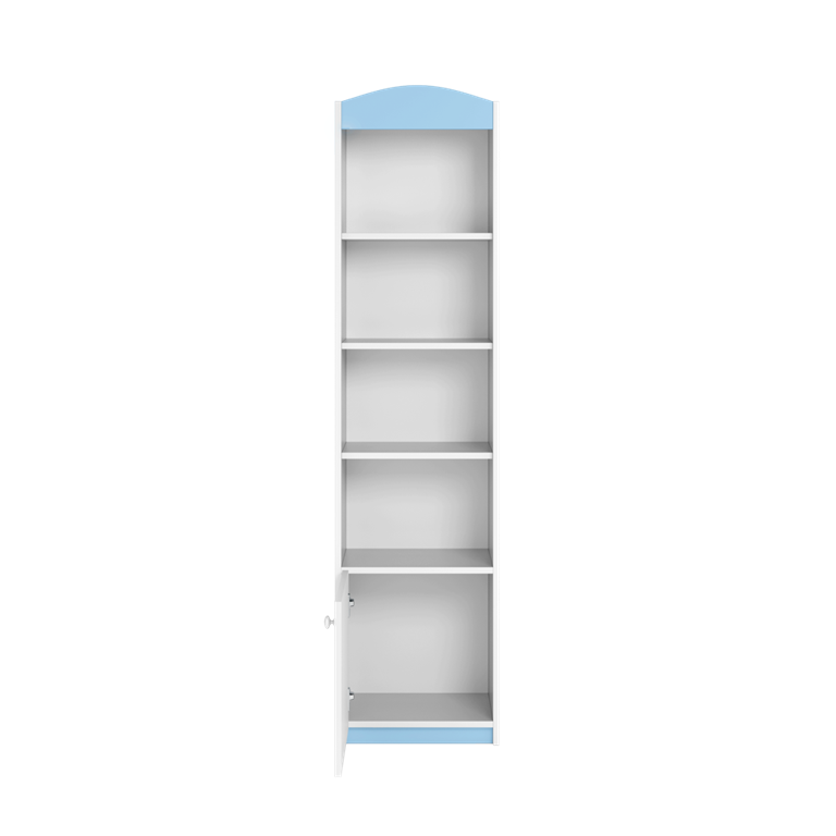 Single bookcase closed blue