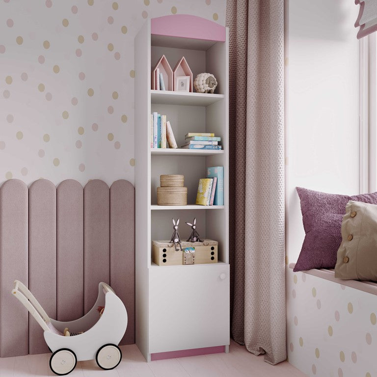 Single bookcase closed pink