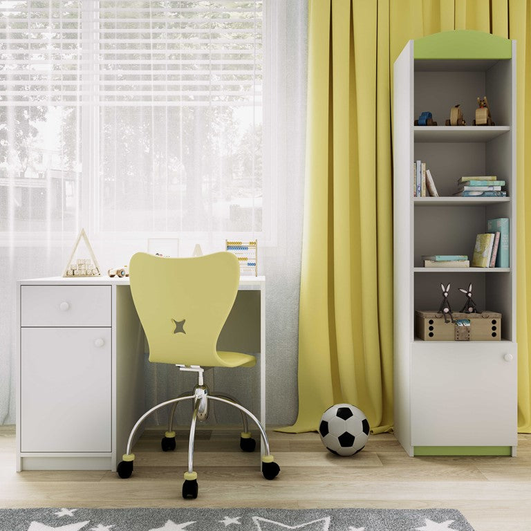 Single bookcase closed green