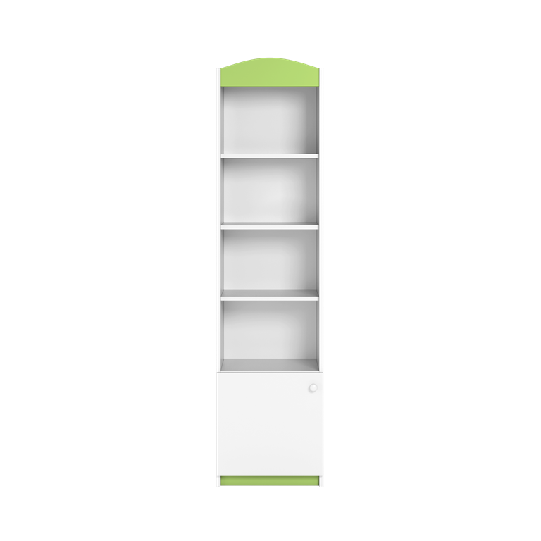 Single bookcase closed green