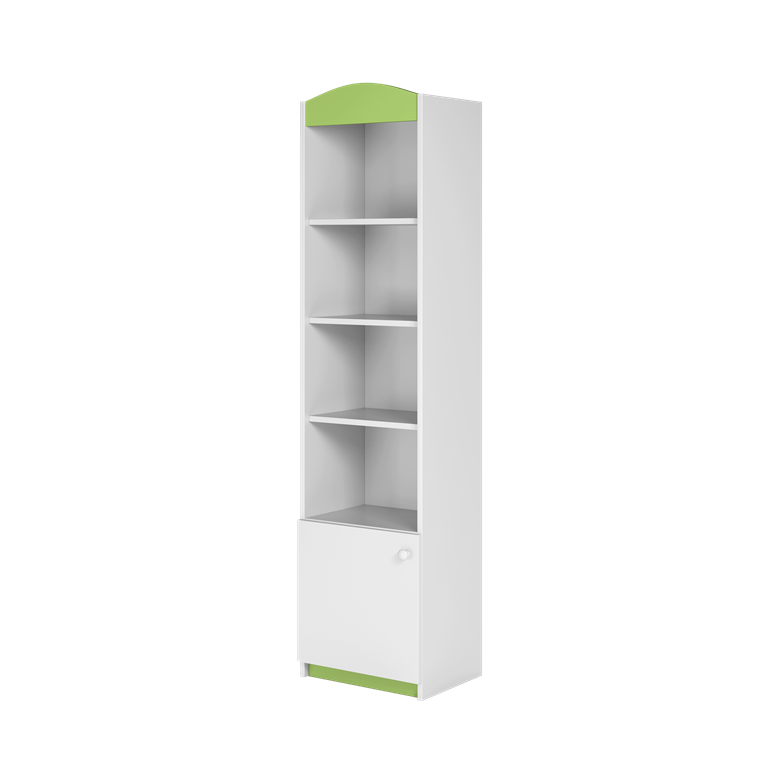 Single bookcase closed green