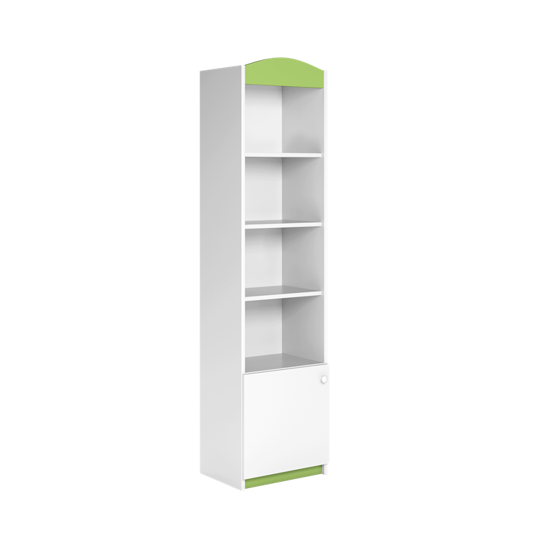 Single bookcase closed green