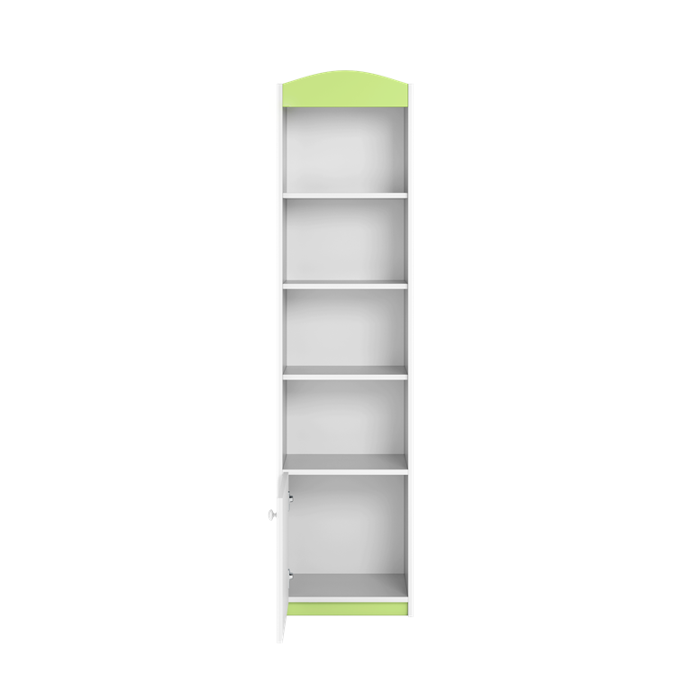 Single bookcase closed green