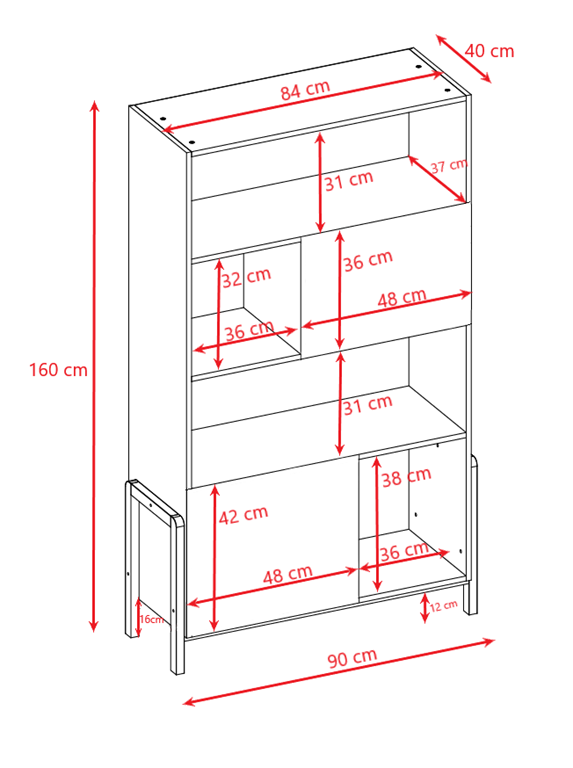 Bookcase Victor white