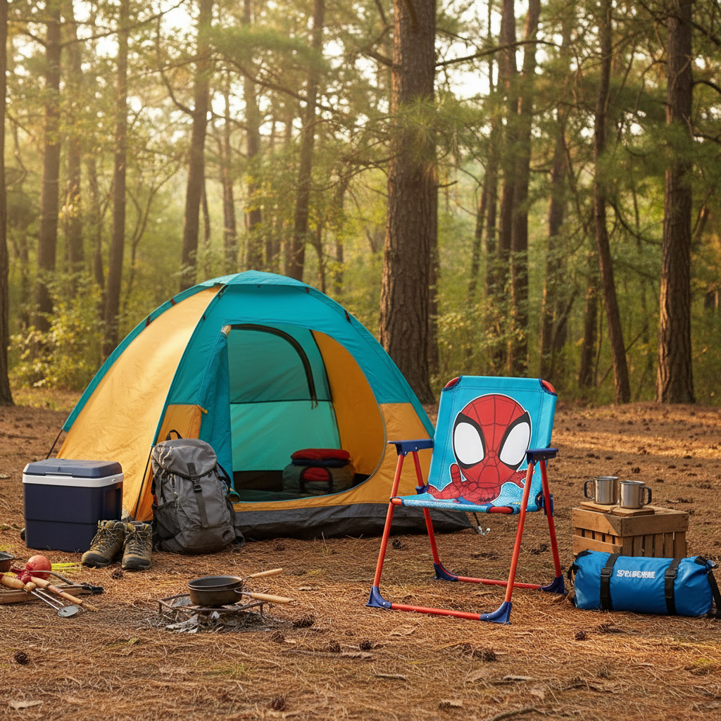 Sedia Spiderman al campeggio