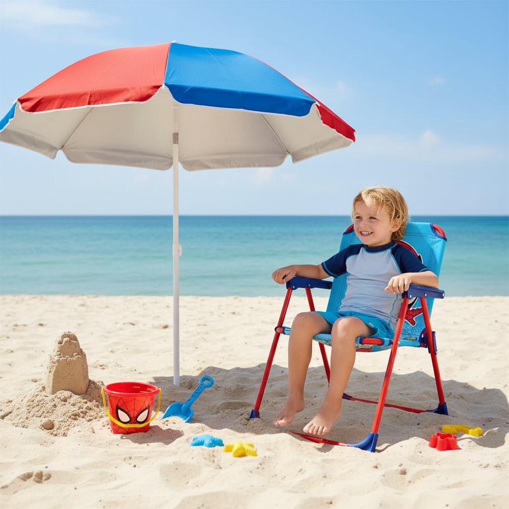 Sedia Spiderman in spiaggia