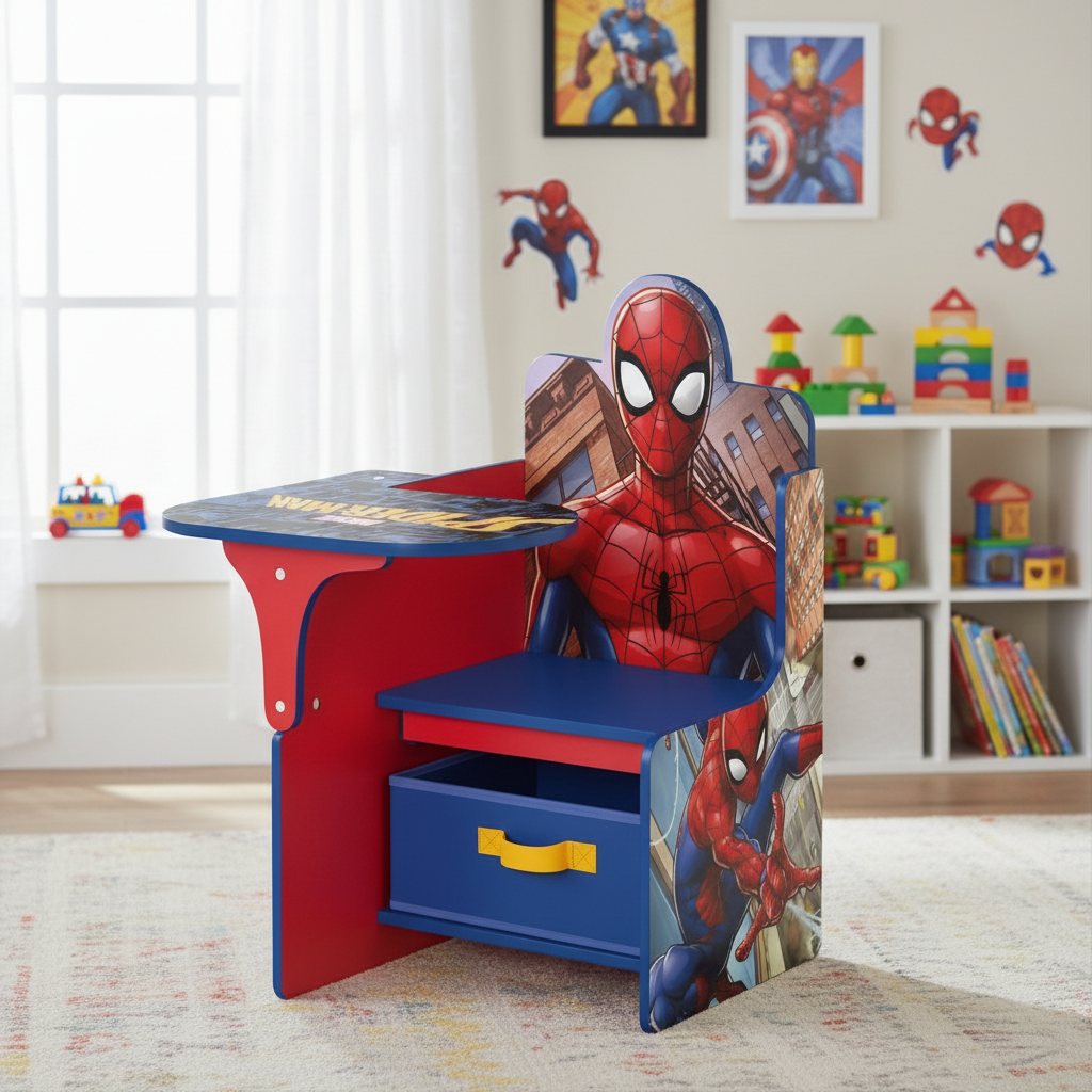 Sedia Spiderman vicino alla finestra