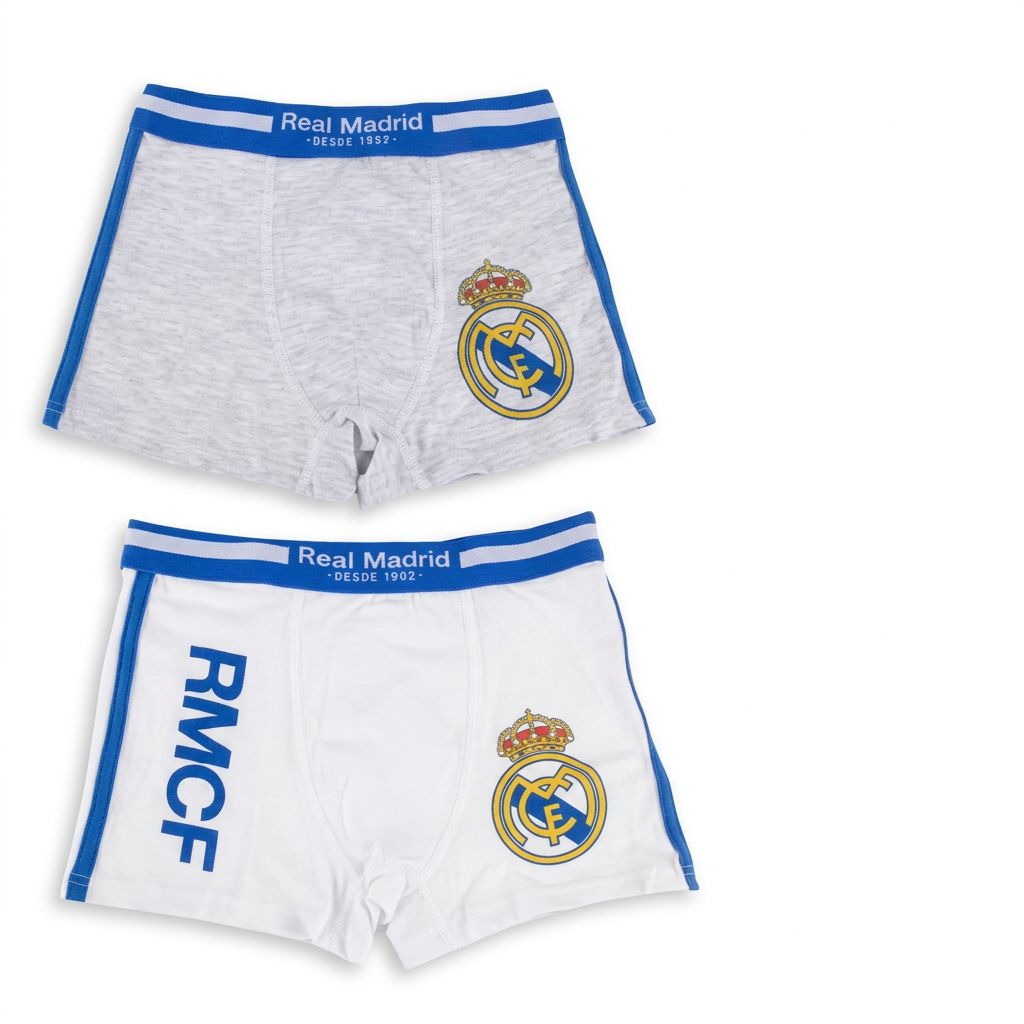 Set boxer Real Madrid su fondo bianco
