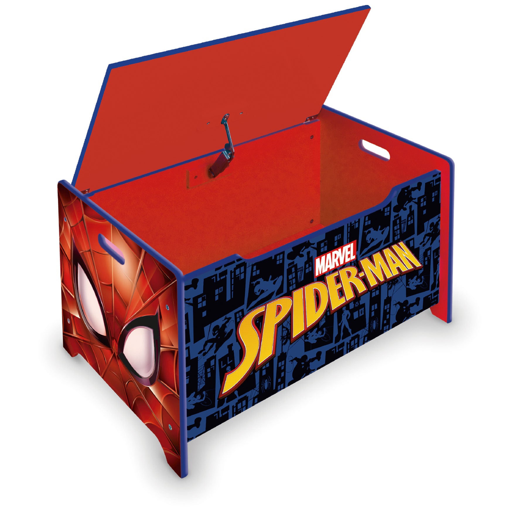 sp14179 Toybox baule in legno portagiochi spiderman misura:62.5X40X37CM