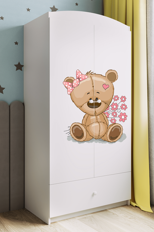 Wardrobe babydreams white teddybear flowers