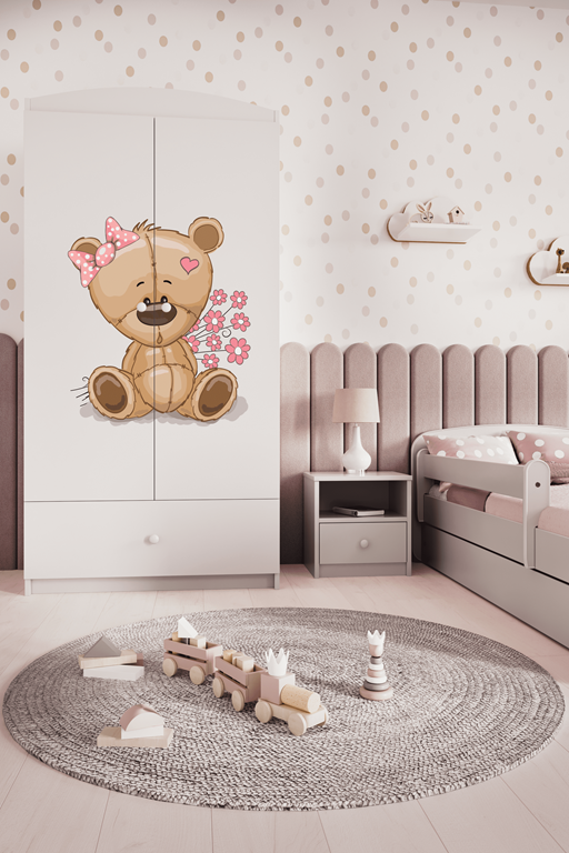 Wardrobe babydreams white teddybear flowers