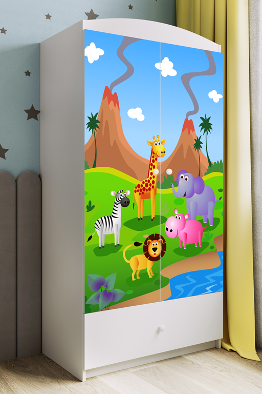 Armadio per bambini babydreams white safari